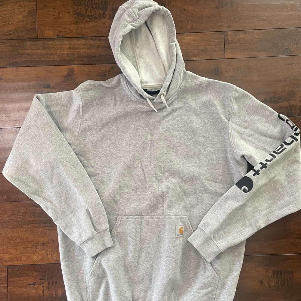Carhartt Gray Loose Fit Hoodie sweatshirt size large tall